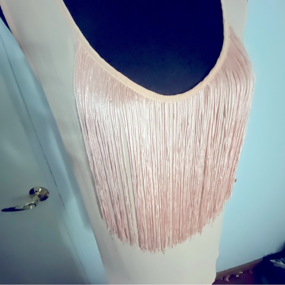 Peach Fringe Tank Top from ANA Size 2X Summer Spring Dancing